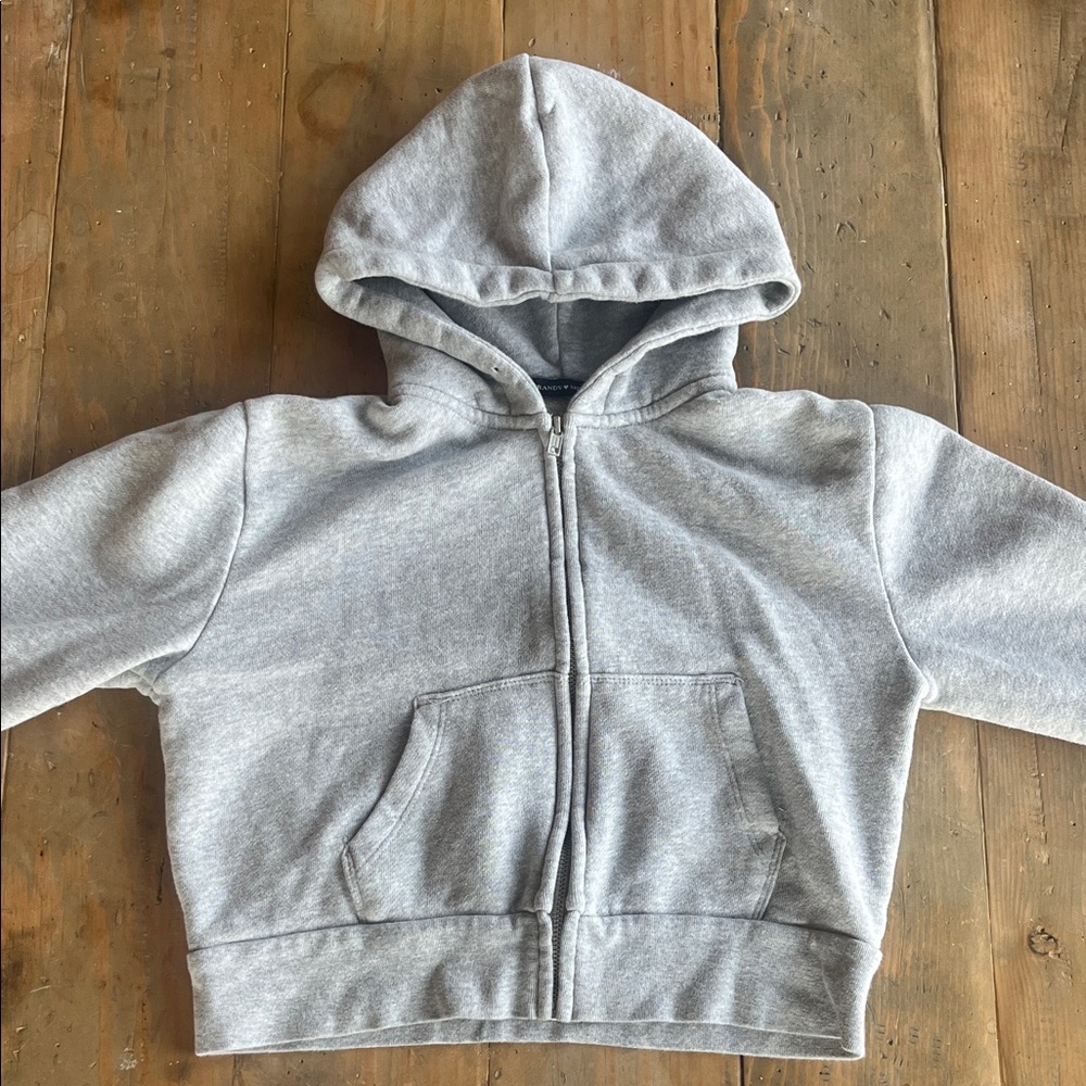 Brandy Melville Grey Zip Up Hoodie
